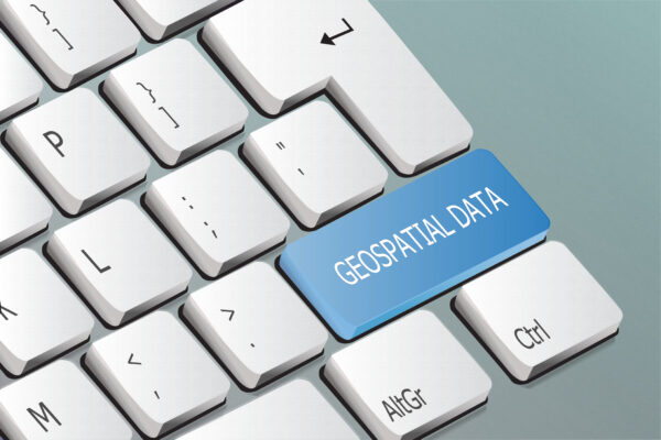 Geospatial Data written on the keyboard button